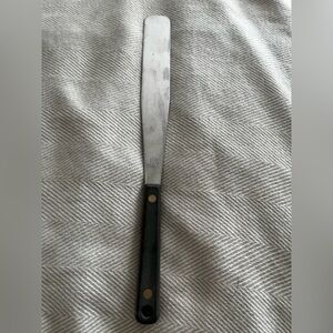 Vintage FLINT STAINLESS Aluminum USA 12.25 In. SPATULA SPREADER Wooden Handle